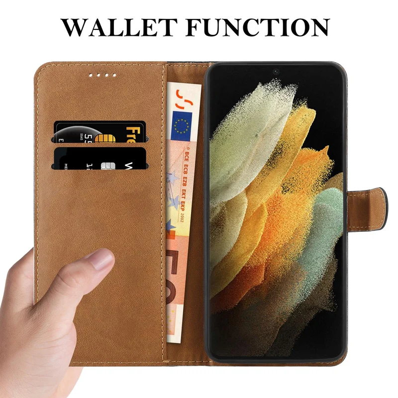 Cadorabo Hülle kompatibel mit Samsung Galaxy S21 ULTRA Schutzhülle mit Magnetverschluss, Standfunktion und Kartenfächern aus Kunstleder