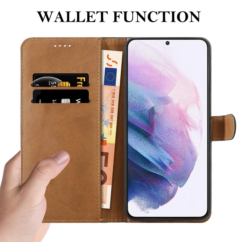 Cadorabo Hülle kompatibel mit Samsung Galaxy S21 PLUS Schutzhülle mit Magnetverschluss, Standfunktion und Kartenfächern aus Kunstleder