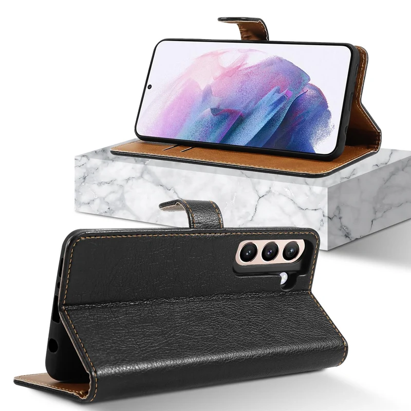 Cadorabo Hülle kompatibel mit Samsung Galaxy S21 PLUS Schutzhülle mit Magnetverschluss, Standfunktion und Kartenfächern aus Kunstleder