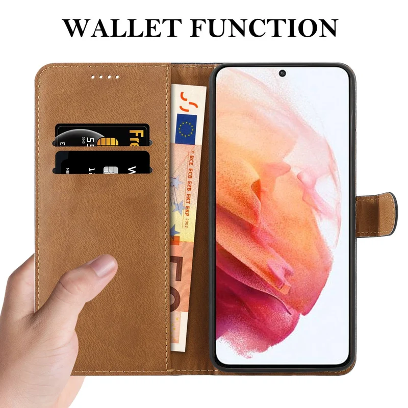 Cadorabo Hülle kompatibel mit Samsung Galaxy S21 5G Schutzhülle mit Magnetverschluss, Standfunktion und Kartenfächern aus Kunstleder