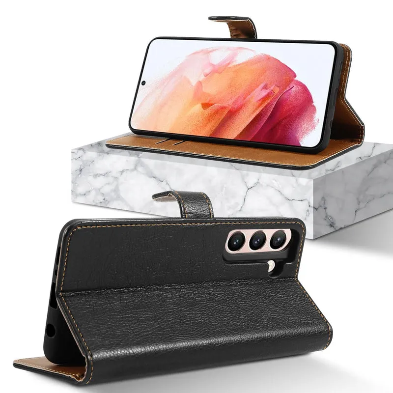 Cadorabo Hülle kompatibel mit Samsung Galaxy S21 5G Schutzhülle mit Magnetverschluss, Standfunktion und Kartenfächern aus Kunstleder