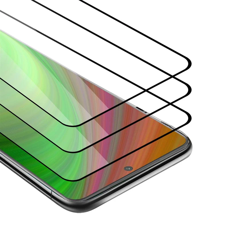 Cadorabo 3x Vollbild Panzer Folie kompatibel mit Samsung Galaxy S21 ULTRA - Schutzfolie 3er Pack Gehärtetes (Tempered) Display-Schutzglas in 9H Härte mit 3D Touch