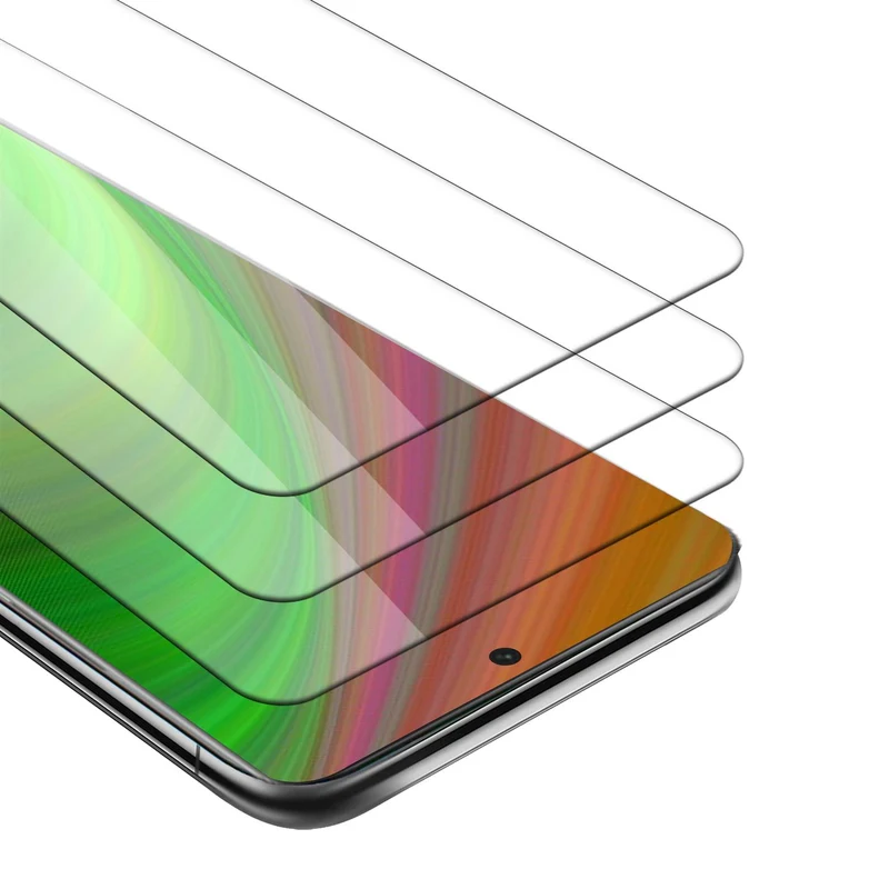 Cadorabo 3x Panzer Folie kompatibel mit Samsung Galaxy S21 ULTRA - Schutzfolie 3er Pack Gehärtetes (Tempered) Display-Schutzglas in 9H Härte mit 3D Touch Kompatibilität