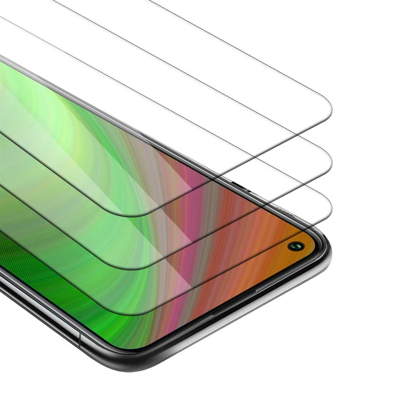 Cadorabo 3x Panzer Folie kompatibel mit Oppo A53 - Schutzfolie 3er Pack Gehärtetes (Tempered) Display-Schutzglas in 9H Härte mit 3D Touch Kompatibilität