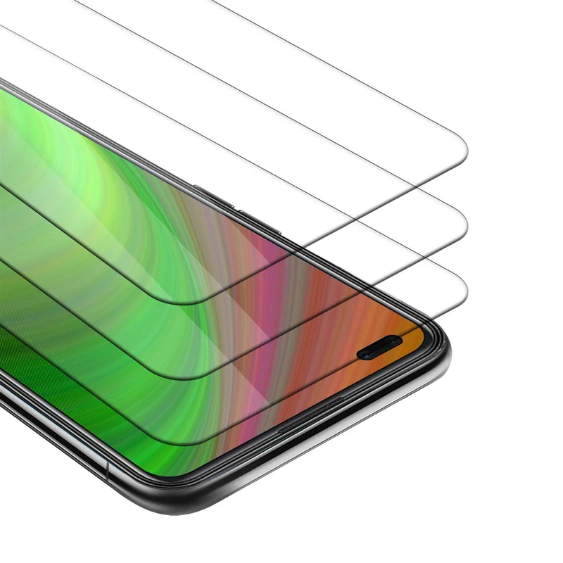 Cadorabo 3x Panzer Folie kompatibel mit Oppo Reno4 - Schutzfolie 3er Pack Gehärtetes (Tempered) Display-Schutzglas in 9H Härte mit 3D Touch Kompatibilität