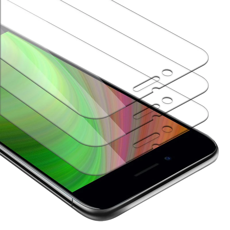Cadorabo 3x Panzerglasfolie kompatibel mit Apple iPhone 6 / 6S - Schutzfolie 3er Pack Gehärtetes (Tempered) Display-Schutzglas mit Installationshilfe