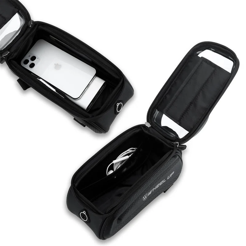 Cadorabo 7 Zoll Handy Fahrradtasche Rahmentasche mit Handyhalter für Smartphones bis 7 Zoll - Wasserfest mit Touchscreen, Sonnenblende, Kopfhörerloch