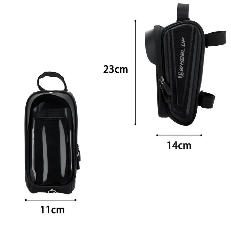 Cadorabo 7 Zoll Handy Fahrradtasche Rahmentasche mit Handyhalter für Smartphones bis 7 Zoll - Wasserfest mit Touchscreen, Sonnenblende, Kopfhörerloch