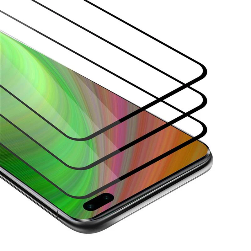 Cadorabo 3x Vollbild Panzer Folie kompatibel mit Honor 30 PRO - Schutzfolie 3er Pack Gehärtetes (Tempered) Display-Schutzglas in 9H Härte mit 3D Touch