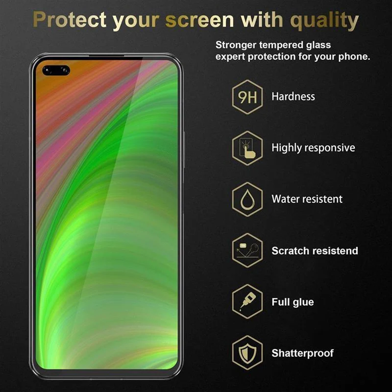Cadorabo Vollbild Panzer Folie kompatibel mit Honor View 30 PRO - Schutzfolie Gehärtetes (Tempered) Display-Schutzglas in 9H Härte mit 3D Touch