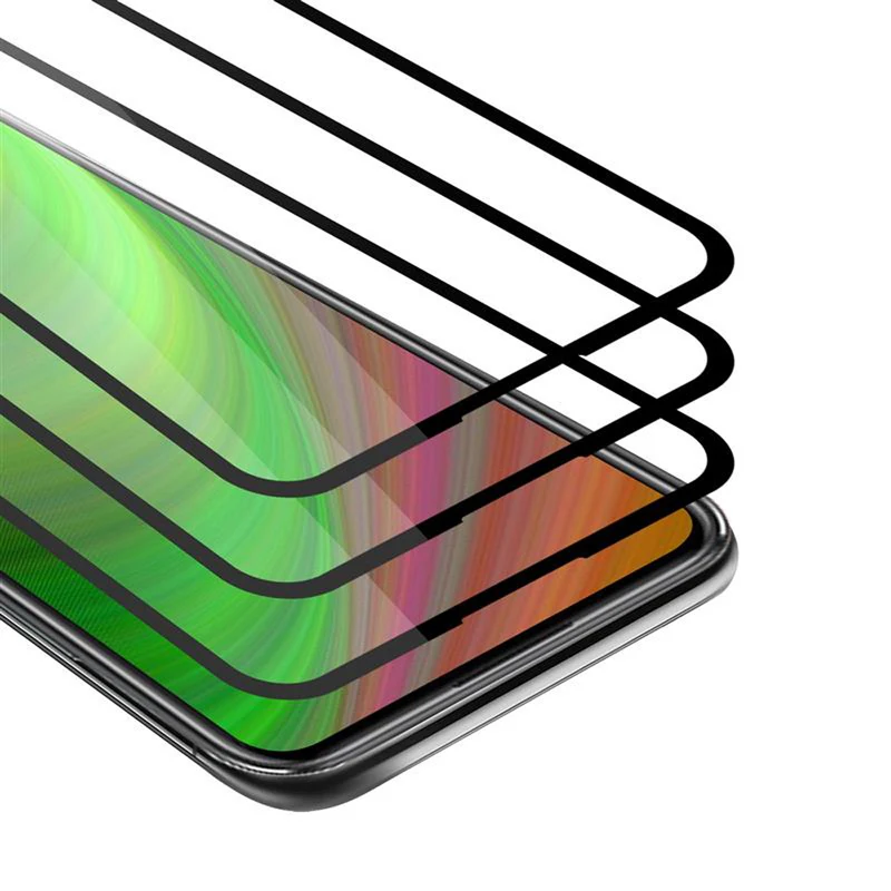 Cadorabo 3x Vollbild Panzer Folie kompatibel mit Huawei NOVA 6 SE / P40 LITE / NOVA 7i - Schutzfolie 3er Pack Gehärtetes (Tempered) Display-Schutzglas in 9H Härte mit 3D Touch