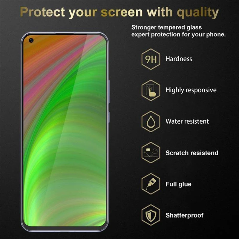 Cadorabo 3x Vollbild Panzer Folie kompatibel mit Huawei NOVA 7 SE - Schutzfolie 3er Pack Gehärtetes (Tempered) Display-Schutzglas in 9H Härte mit 3D Touch