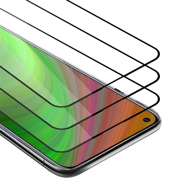 Cadorabo 3x Vollbild Panzer Folie kompatibel mit Huawei NOVA 7 5G - Schutzfolie 3er Pack Gehärtetes (Tempered) Display-Schutzglas in 9H Härte mit 3D Touch