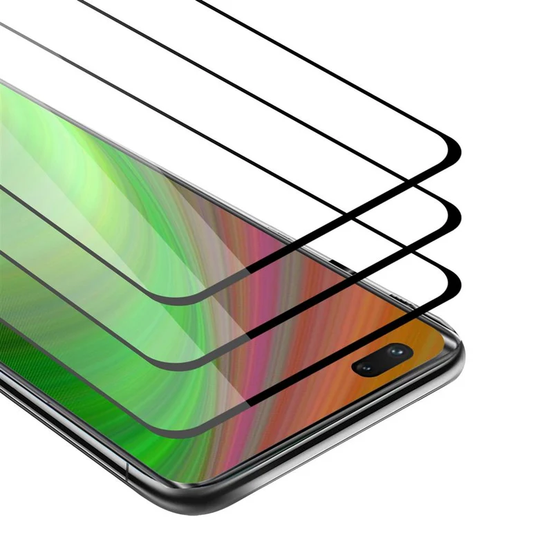 Cadorabo 3x Vollbild Panzer Folie kompatibel mit Huawei NOVA 7 PRO 5G - Schutzfolie 3er Pack Gehärtetes (Tempered) Display-Schutzglas in 9H Härte mit 3D Touch