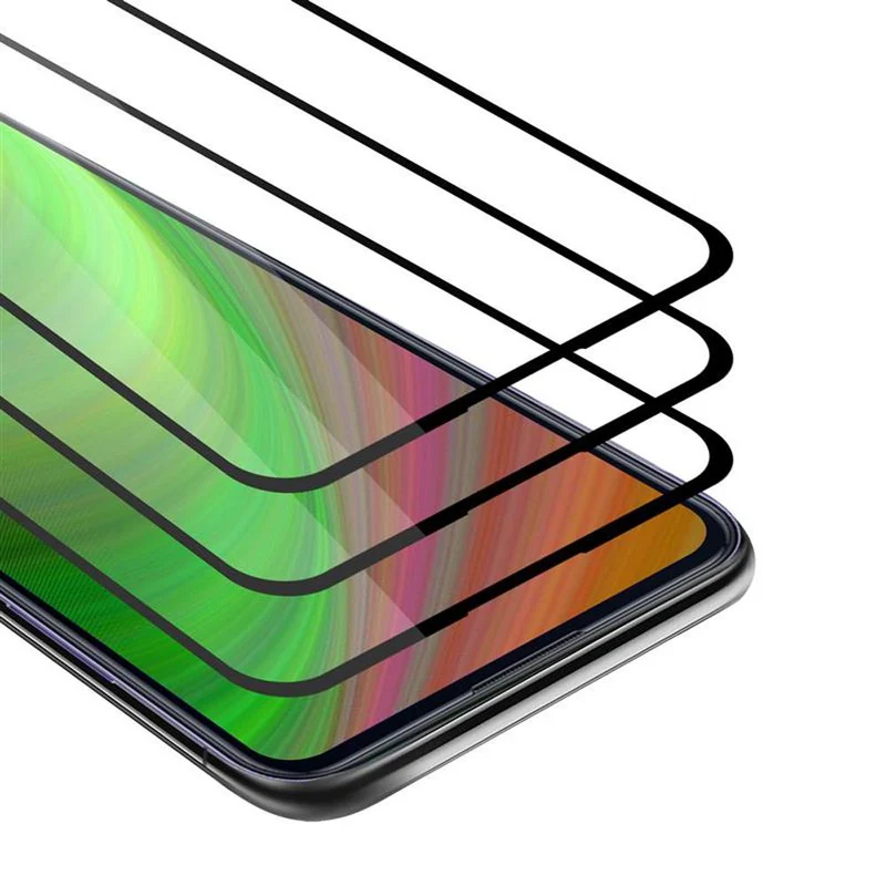 Cadorabo 3x Vollbild Panzer Folie kompatibel mit Samsung Galaxy A11 / M11 - Schutzfolie 3er Pack Gehärtetes (Tempered) Display-Schutzglas in 9H Härte mit 3D Touch