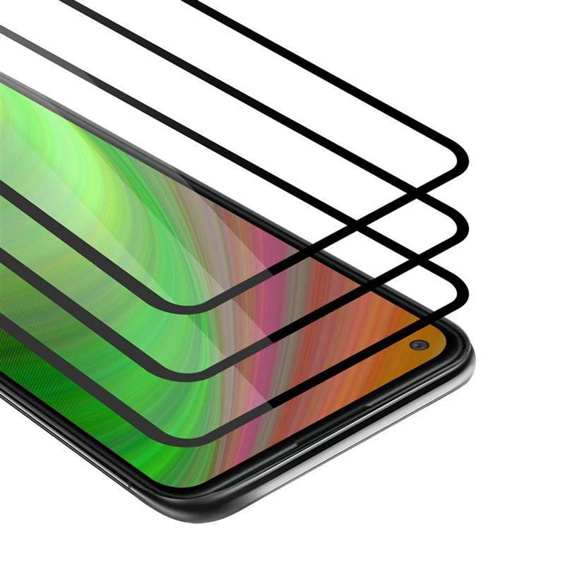 Cadorabo 3x Vollbild Panzer Folie kompatibel mit Oppo FIND X2 PRO - Schutzfolie 3er Pack Gehärtetes (Tempered) Display-Schutzglas in 9H Härte mit 3D Touch