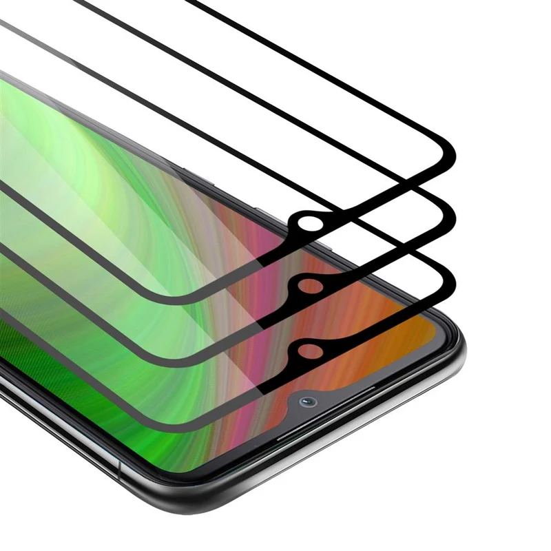 Cadorabo 3x Vollbild Panzer Folie kompatibel mit LG KQ51 - Schutzfolie 3er Pack Gehärtetes (Tempered) Display-Schutzglas in 9H Härte mit 3D Touch