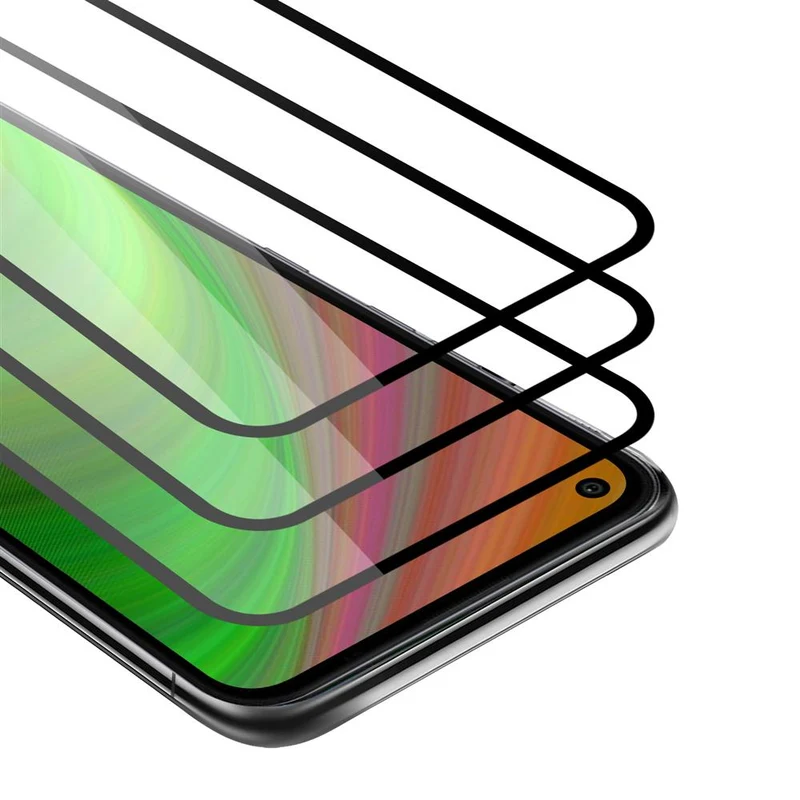 Cadorabo 3x Vollbild Panzer Folie kompatibel mit LG K61 - Schutzfolie 3er Pack Gehärtetes (Tempered) Display-Schutzglas in 9H Härte mit 3D Touch