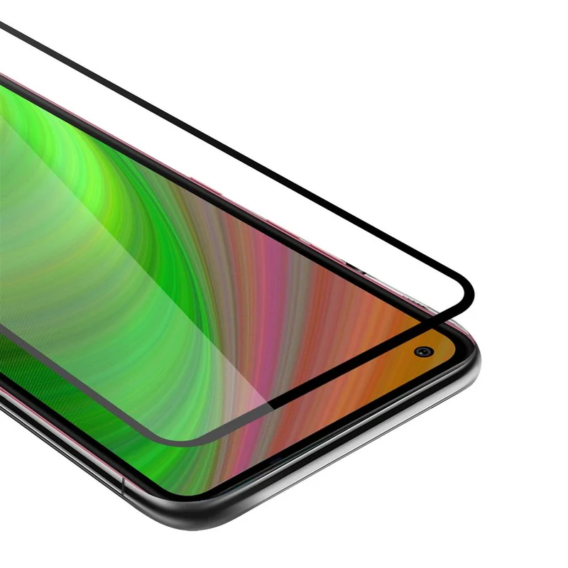 Cadorabo Vollbild Panzer Folie kompatibel mit LG K51S - Schutzfolie Gehärtetes (Tempered) Display-Schutzglas in 9H Härte mit 3D Touch
