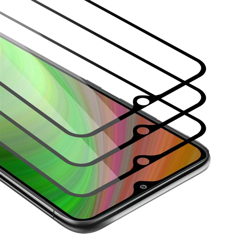 Cadorabo 3x Vollbild Panzer Folie kompatibel mit LG K41S - Schutzfolie 3er Pack Gehärtetes (Tempered) Display-Schutzglas in 9H Härte mit 3D Touch