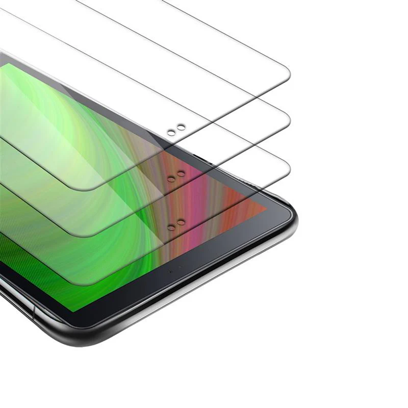 Cadorabo 3x Panzer Folie kompatibel mit Samsung Galaxy Tab A (10.5 Zoll) 3er Pack Gehärtetes (Tempered) Display-Schutzglas in 9H Härte mit 3D Touch Kompatibilität