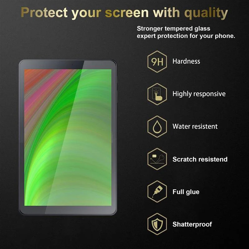 Cadorabo Panzer Folie kompatibel mit Samsung Galaxy Tab A (10.5 Zoll) Gehärtetes (Tempered) Display-Schutzglas in 9H Härte mit 3D Touch Kompatibilität