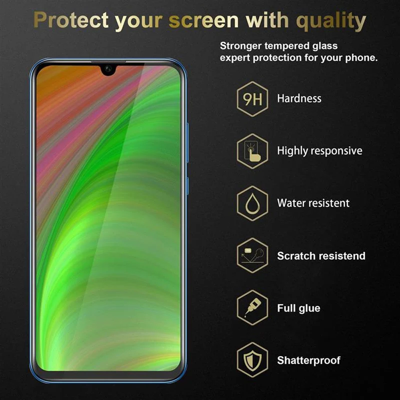 Cadorabo Panzer Folie kompatibel mit Honor 20e - Schutzfolie Gehärtetes (Tempered) Display-Schutzglas in 9H Härte mit 3D Touch Kompatibilität