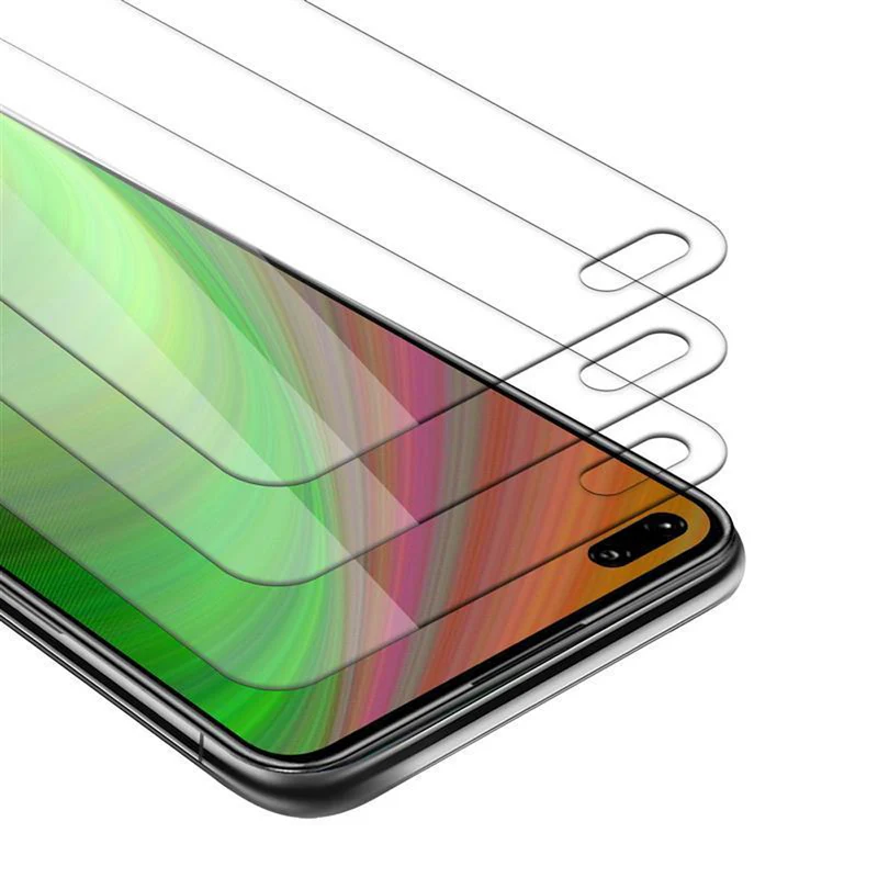 Cadorabo 3x Panzer Folie kompatibel mit Honor View 30 - Schutzfolie 3er Pack Gehärtetes (Tempered) Display-Schutzglas in 9H Härte mit 3D Touch Kompatibilität