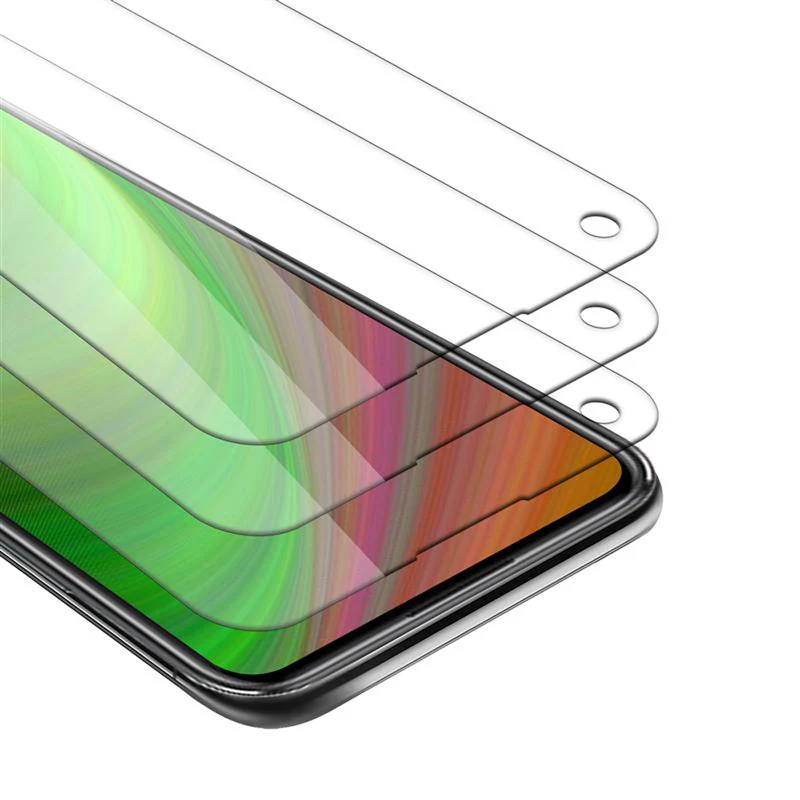 Cadorabo 3x Panzer Folie kompatibel mit Huawei NOVA 6 SE / P40 LITE / NOVA 7i - Schutzfolie 3er Pack Gehärtetes (Tempered) Display-Schutzglas in 9H Härte mit 3D Touch Kompatibilität