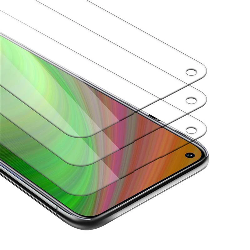 Cadorabo 3x Panzer Folie kompatibel mit Huawei NOVA 7 5G - Schutzfolie 3er Pack Gehärtetes (Tempered) Display-Schutzglas in 9H Härte mit 3D Touch Kompatibilität