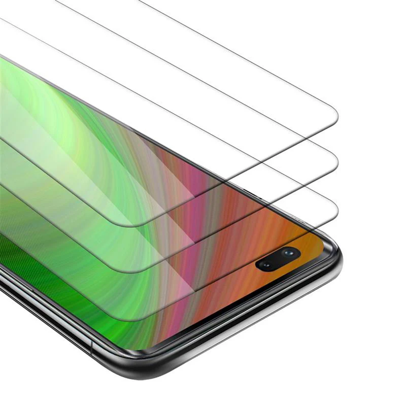 Cadorabo 3x Panzer Folie kompatibel mit Huawei NOVA 7 PRO 5G - Schutzfolie 3er Pack Gehärtetes (Tempered) Display-Schutzglas in 9H Härte mit 3D Touch Kompatibilität
