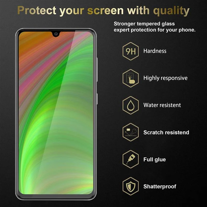 Cadorabo Panzer Folie kompatibel mit Samsung Galaxy A41 - Schutzfolie Gehärtetes (Tempered) Display-Schutzglas in 9H Härte mit 3D Touch Kompatibilität