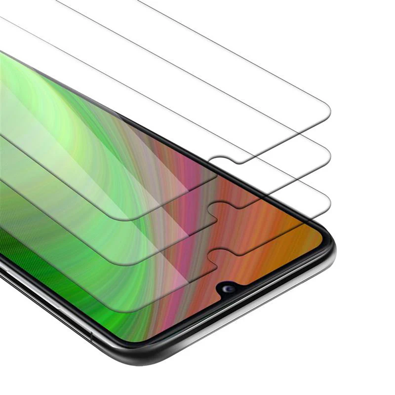 Cadorabo 3x Panzer Folie kompatibel mit Samsung Galaxy A31 - Schutzfolie 3er Pack Gehärtetes (Tempered) Display-Schutzglas in 9H Härte mit 3D Touch Kompatibilität