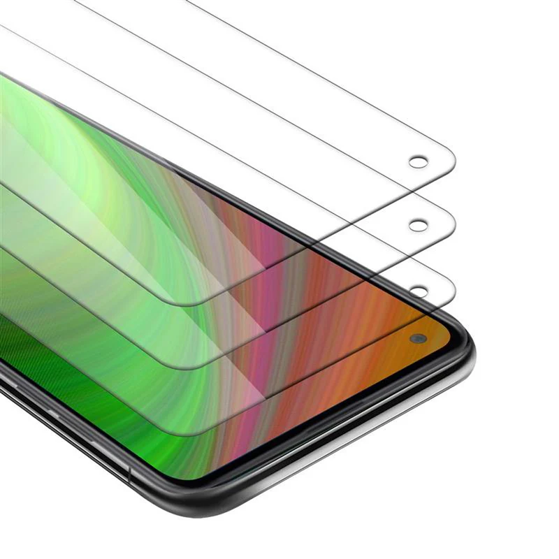 Cadorabo 3x Panzer Folie kompatibel mit Samsung Galaxy A21 - Schutzfolie 3er Pack Gehärtetes (Tempered) Display-Schutzglas in 9H Härte mit 3D Touch Kompatibilität
