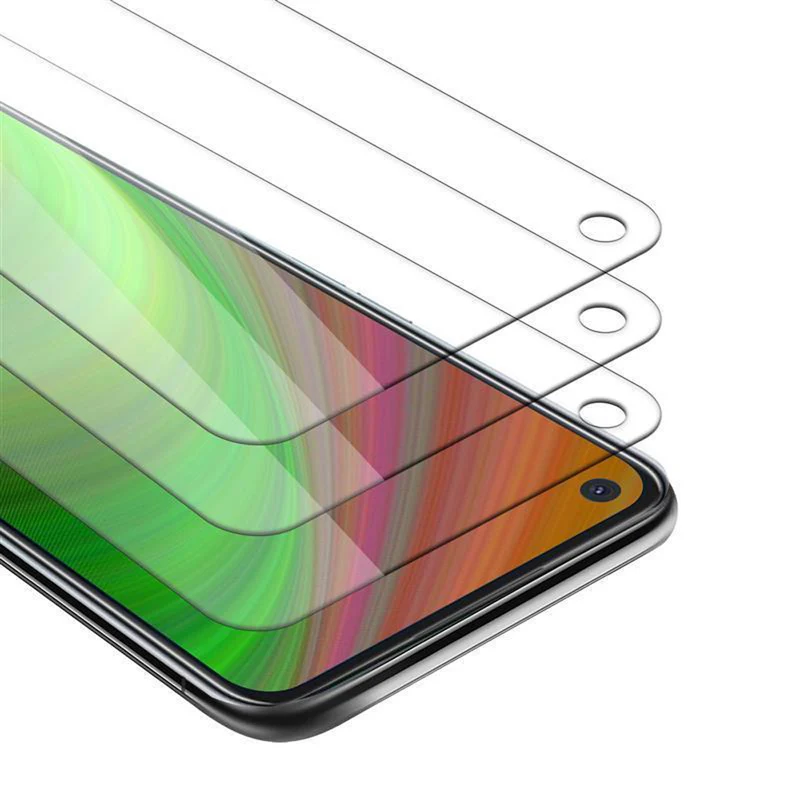 Cadorabo 3x Panzer Folie kompatibel mit Oppo A92 - Schutzfolie 3er Pack Gehärtetes (Tempered) Display-Schutzglas in 9H Härte mit 3D Touch Kompatibilität
