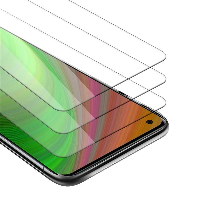 Cadorabo 3x Panzer Folie kompatibel mit OnePlus 8 - Schutzfolie 3er Pack Gehärtetes (Tempered) Display-Schutzglas in 9H Härte mit 3D Touch Kompatibilität