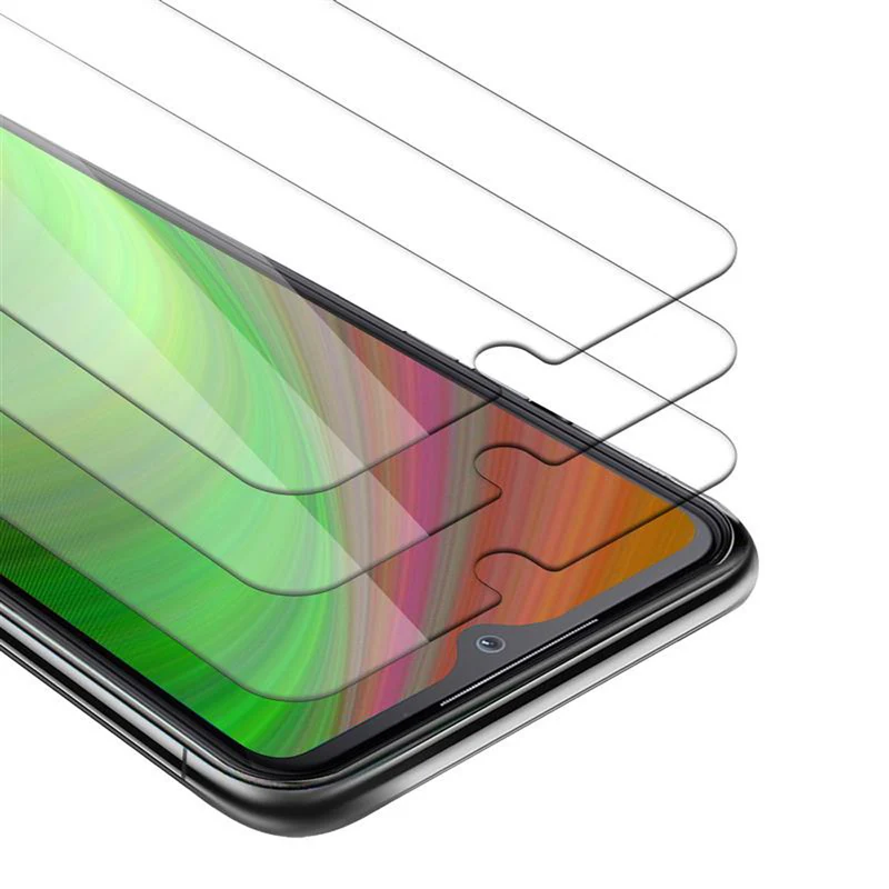 Cadorabo 3x Panzer Folie kompatibel mit LG KQ51 - Schutzfolie 3er Pack Gehärtetes (Tempered) Display-Schutzglas in 9H Härte mit 3D Touch Kompatibilität