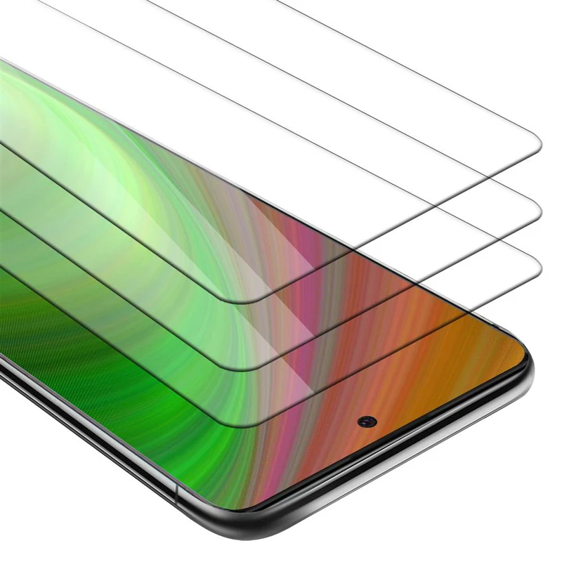Cadorabo 3x Panzer Folie kompatibel mit Samsung Galaxy A91 / S10 LITE / M80s - Schutzfolie 3er Pack Gehärtetes (Tempered) Display-Schutzglas in 9H Härte mit 3D Touch Kompatibilität