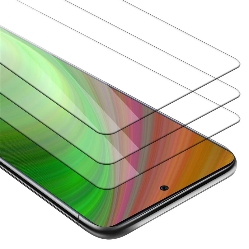 Cadorabo 3x Panzer Folie kompatibel mit Samsung Galaxy A71 4G - Schutzfolie 3er Pack Gehärtetes (Tempered) Display-Schutzglas in 9H Härte mit 3D Touch Kompatibilität