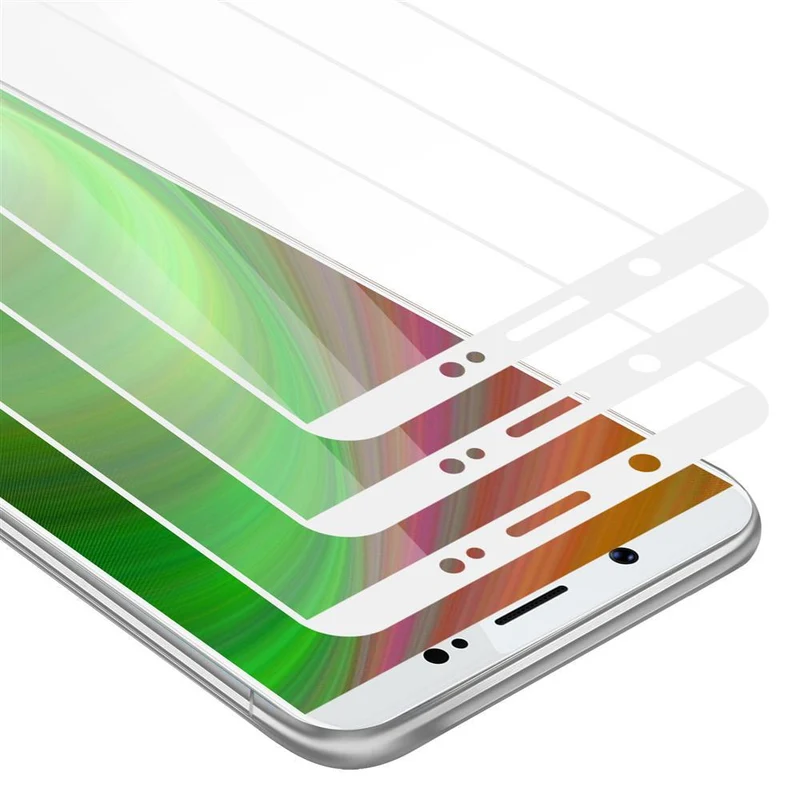 Cadorabo 3x Vollbild Panzer Folie kompatibel mit Vivo V7 PLUS - Schutzfolie 3er Pack Gehärtetes (Tempered) Display-Schutzglas in 9H Härte mit 3D Touch