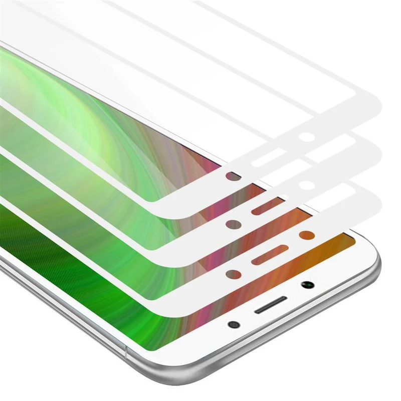 Cadorabo 3x Vollbild Panzer Folie kompatibel mit Xiaomi RedMi 6 - Schutzfolie 3er Pack Gehärtetes (Tempered) Display-Schutzglas in 9H Härte mit 3D Touch