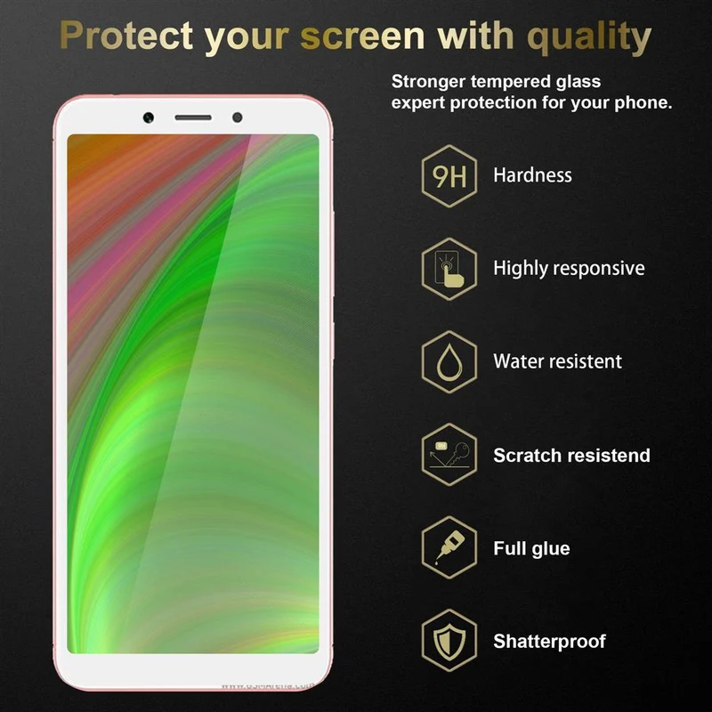 Cadorabo 3x Vollbild Panzer Folie kompatibel mit Xiaomi RedMi 6 - Schutzfolie 3er Pack Gehärtetes (Tempered) Display-Schutzglas in 9H Härte mit 3D Touch