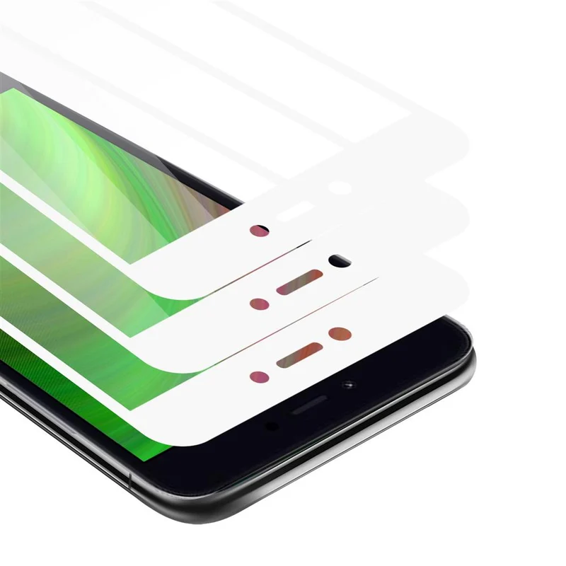 Cadorabo 3x Vollbild Panzer Folie kompatibel mit Xiaomi RedMi NOTE 5A - Schutzfolie 3er Pack Gehärtetes (Tempered) Display-Schutzglas in 9H Härte mit 3D Touch