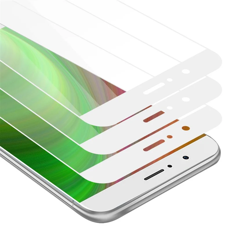 Cadorabo 3x Vollbild Panzer Folie kompatibel mit Honor V9 - Schutzfolie 3er Pack Gehärtetes (Tempered) Display-Schutzglas in 9H Härte mit 3D Touch