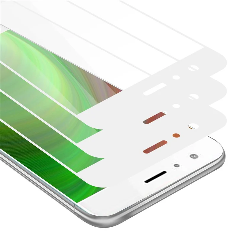 Cadorabo 3x Vollbild Panzer Folie kompatibel mit Honor 9 - Schutzfolie 3er Pack Gehärtetes (Tempered) Display-Schutzglas in 9H Härte mit 3D Touch