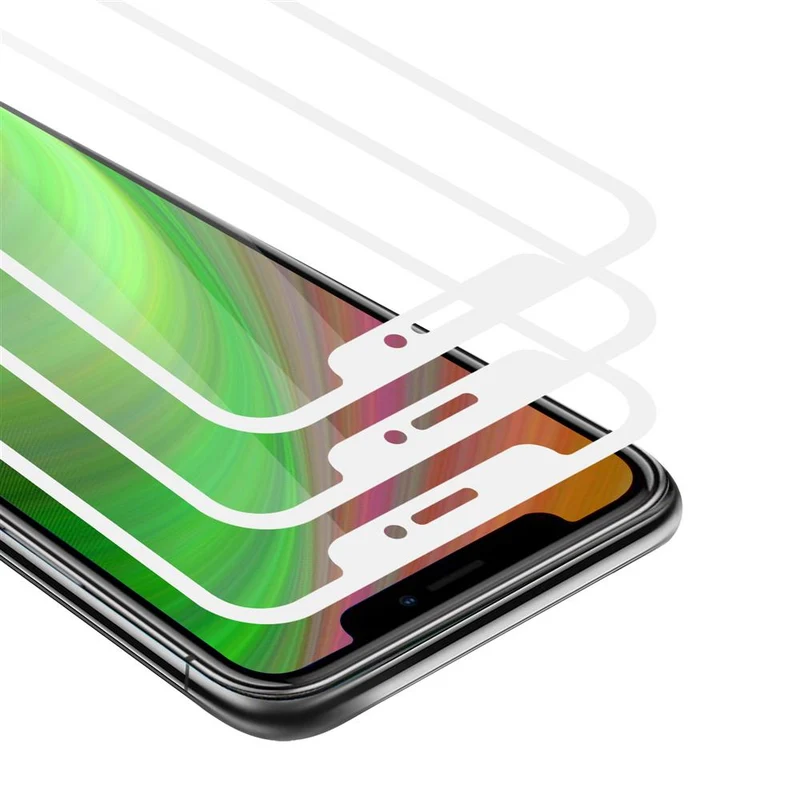 Cadorabo 3x Vollbild Panzer Folie kompatibel mit Apple iPhone XS MAX - Schutzfolie 3er Pack Gehärtetes (Tempered) Display-Schutzglas in 9H Härte mit 3D Touch