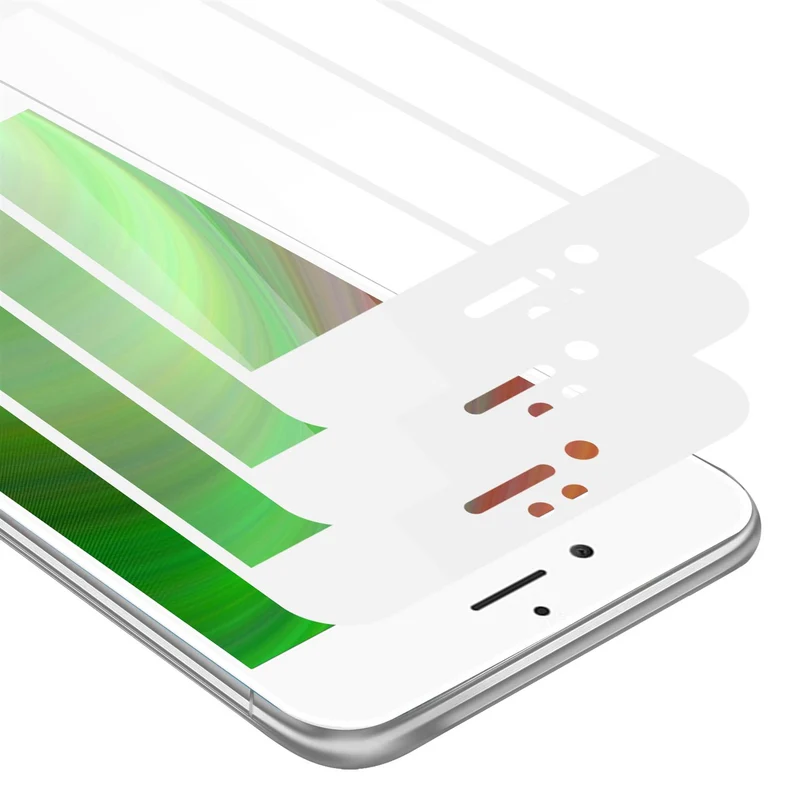 Cadorabo 3x Vollbild Panzer Folie kompatibel mit Apple iPhone 7 PLUS / 7S PLUS / 8 PLUS - Schutzfolie 3er Pack Gehärtetes (Tempered) Display-Schutzglas in 9H Härte mit 3D Touch