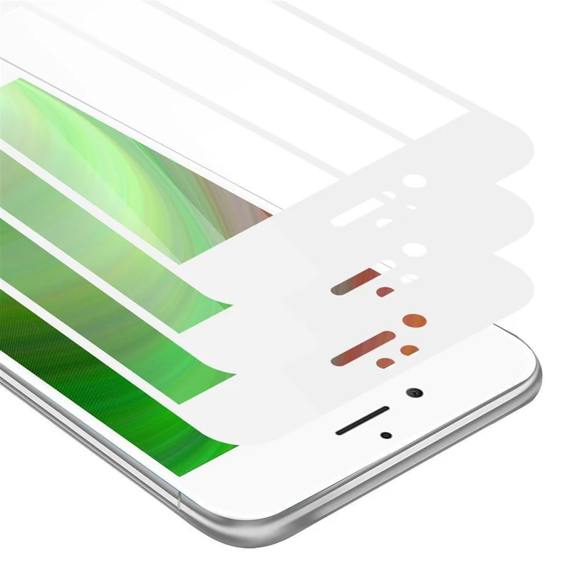 Cadorabo 3x Vollbild Panzer Folie kompatibel mit Apple iPhone 6 / 6S - Schutzfolie 3er Pack Gehärtetes (Tempered) Display-Schutzglas in 9H Härte mit 3D Touch