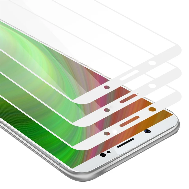 Cadorabo 3x Vollbild Panzer Folie kompatibel mit Vivo Y71 - Schutzfolie 3er Pack Gehärtetes (Tempered) Display-Schutzglas in 9H Härte mit 3D Touch
