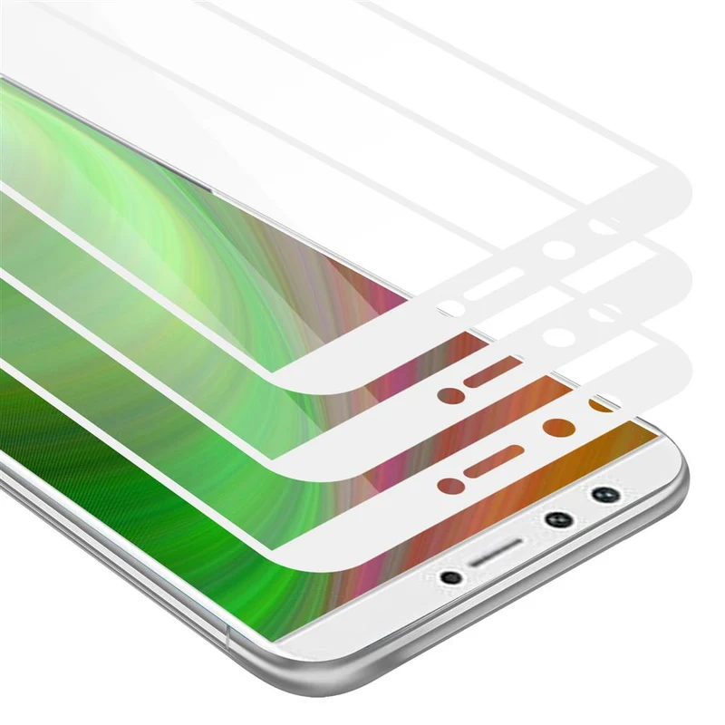 Cadorabo 3x Vollbild Panzer Folie kompatibel mit Honor 9 LITE - Schutzfolie 3er Pack Gehärtetes (Tempered) Display-Schutzglas in 9H Härte mit 3D Touch